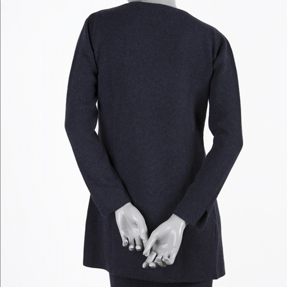 NWT Black Goat Cashmere Front Tie Cardigan - Picture 4 of 6